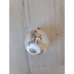 Mini satin ball Christmas 1975 girl deer ornament Xmas